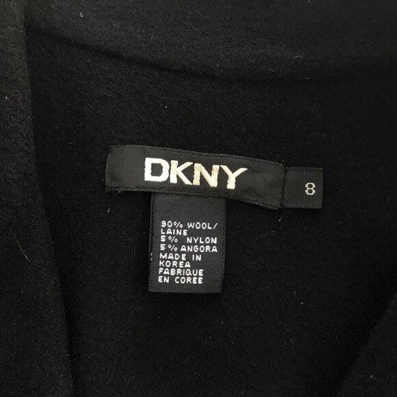 Vintage NWT DKNY black wool short coat/ jacket, size 8 - Picture 3 of 11